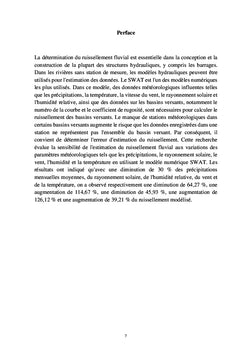 Analyse de sensibilité du modèle de ruissellement par le SWAT