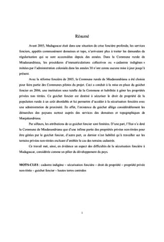 Les occupations actuelles sur les cadastres indigènes