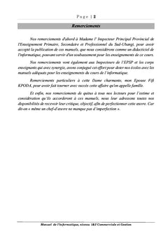 Manuel de l'informatique niveau 1&2