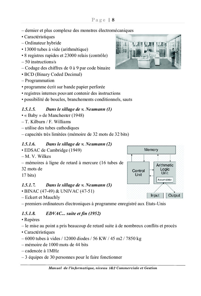 Manuel de l'informatique niveau 1&2