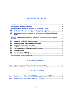 État de l'intégration régionale en Afrique de l'Ouest