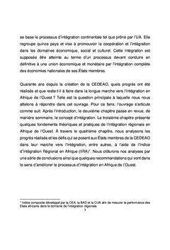 État de l'intégration régionale en Afrique de l'Ouest