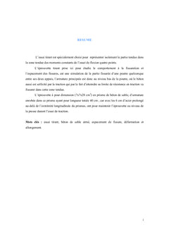 Etude de la fissuration du tirant en béton de sable armé