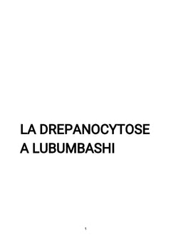 La drépanocytose à Lubumbashi