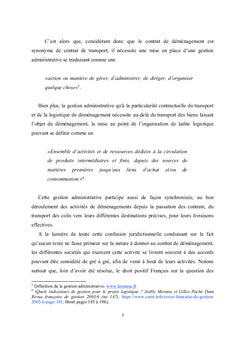 Gestion administrative contractuelle du transport et de la logistique des déménagements
