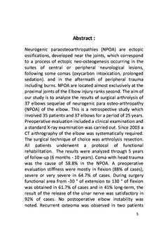 La Para-osteopathie neurogène du coude