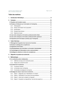 Gestion des compétences et ingénierie de formation en entreprise