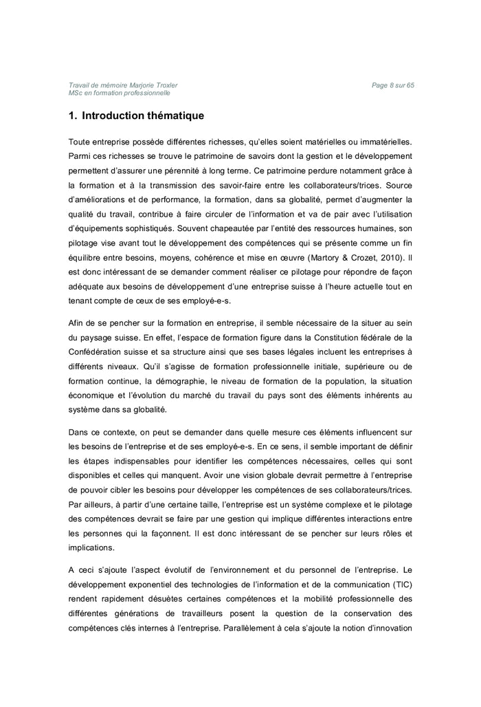 Gestion des compétences et ingénierie de formation en entreprise