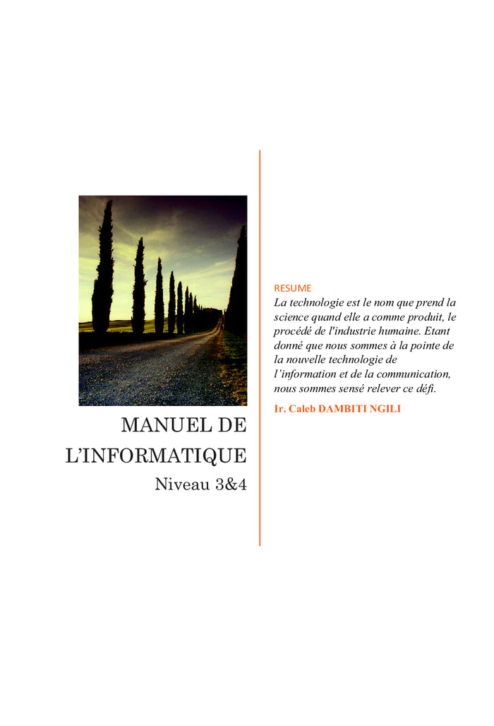 Manuel de l'informatique niveau 3&4