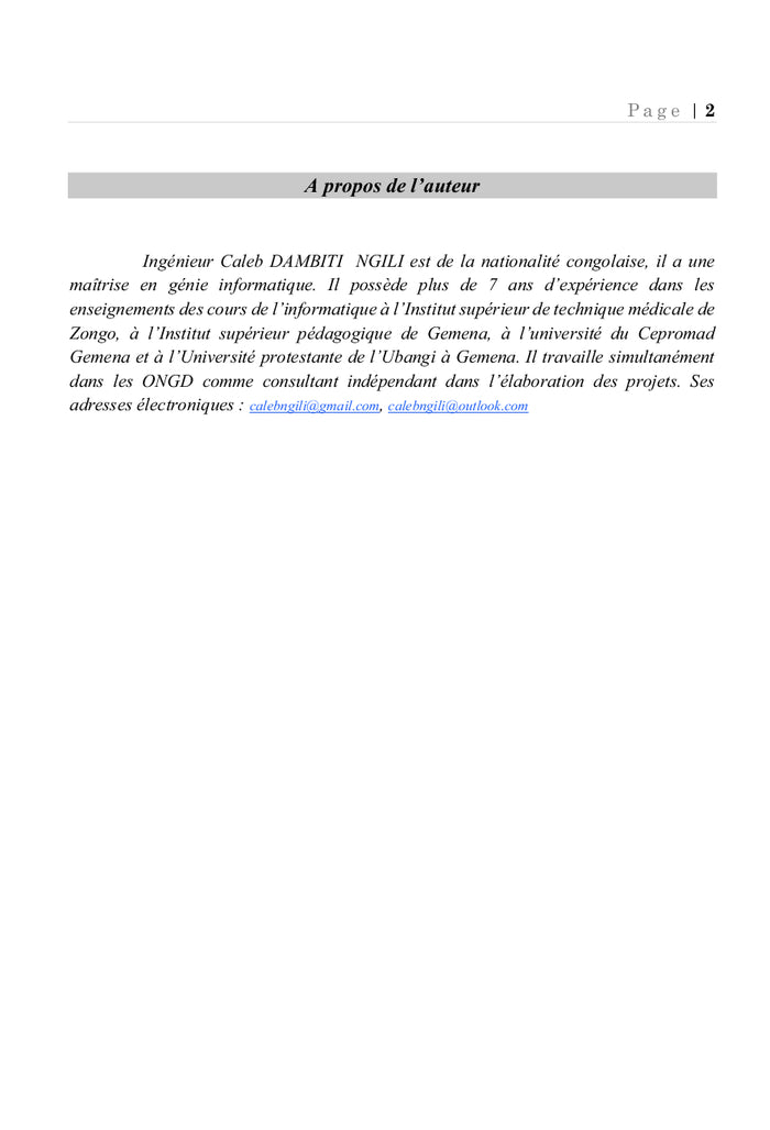 Manuel de l'informatique niveau 3&4