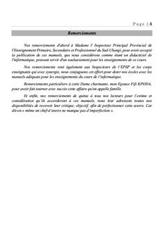 Manuel de l'informatique niveau 3&4