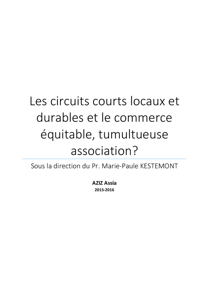 Commerce équitable Nord-Nord : défi réalisable?