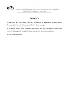 Elaboration d'un business plan pour la mise en place