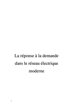 La réponse à la demande dans le système électrique moderne