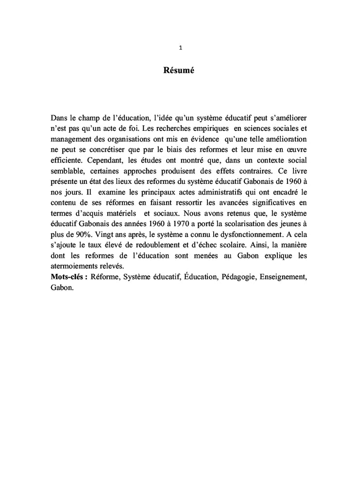 Réformes du système éducatif au Gabon