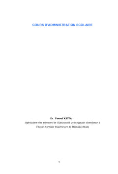 Cours d'Administration scolaire