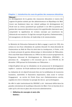 Cours d'Administration scolaire