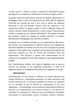 Cours d'Administration scolaire