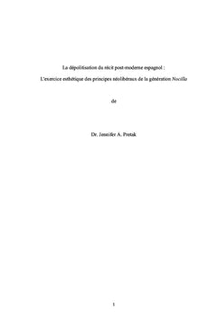 La dépolitisation du récit postmoderne espagnol