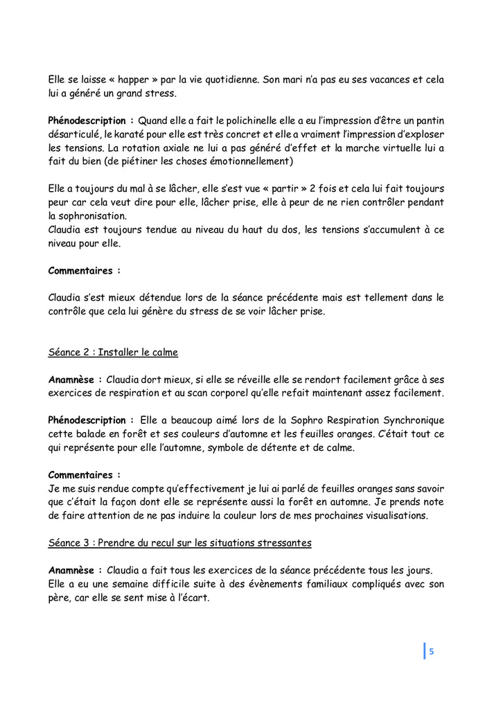 Sophrologie Protocoles et rapport de stage