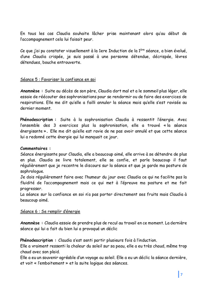 Sophrologie Protocoles et rapport de stage