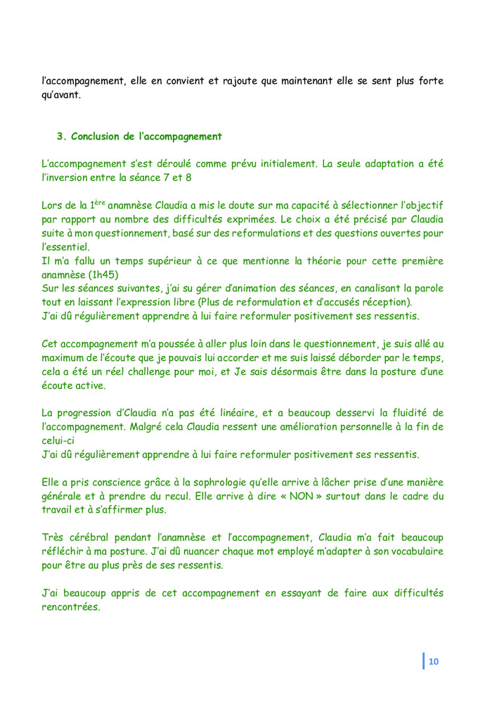 Sophrologie Protocoles et rapport de stage