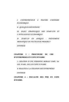 L' Environnement Entrepreneurial en Côte d'Ivoire