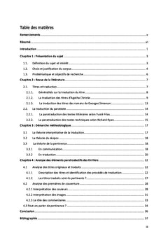 La paratraduction des romans thrillers