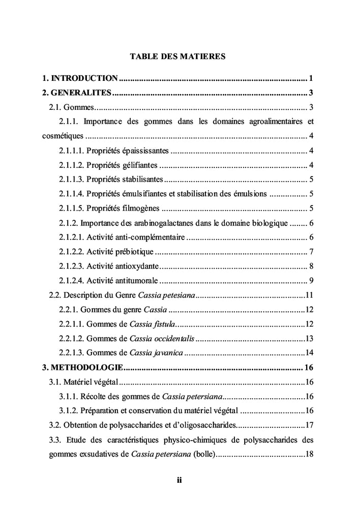 Gommes exsudatives de Cassia petersiana (FABACEAE)