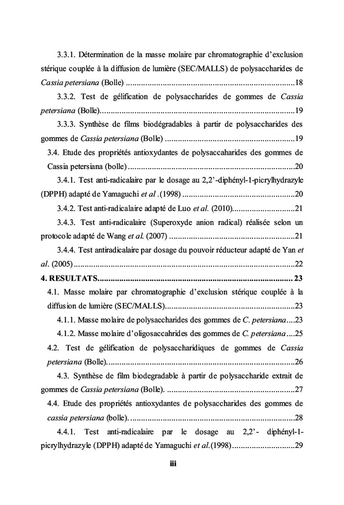 Gommes exsudatives de Cassia petersiana (FABACEAE)
