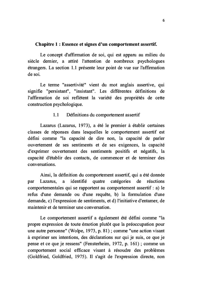 Psychologie du comportement assertif