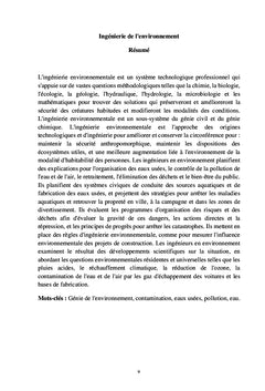 Ingénierie environnementale avancée (V)