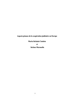 Aspects pénaux de la coopération judiciaire en Europe
