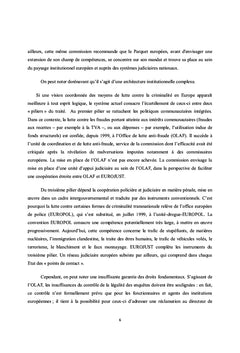 Aspects pénaux de la coopération judiciaire en Europe