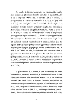 La gale commune de la pomme de terre et son contrôle