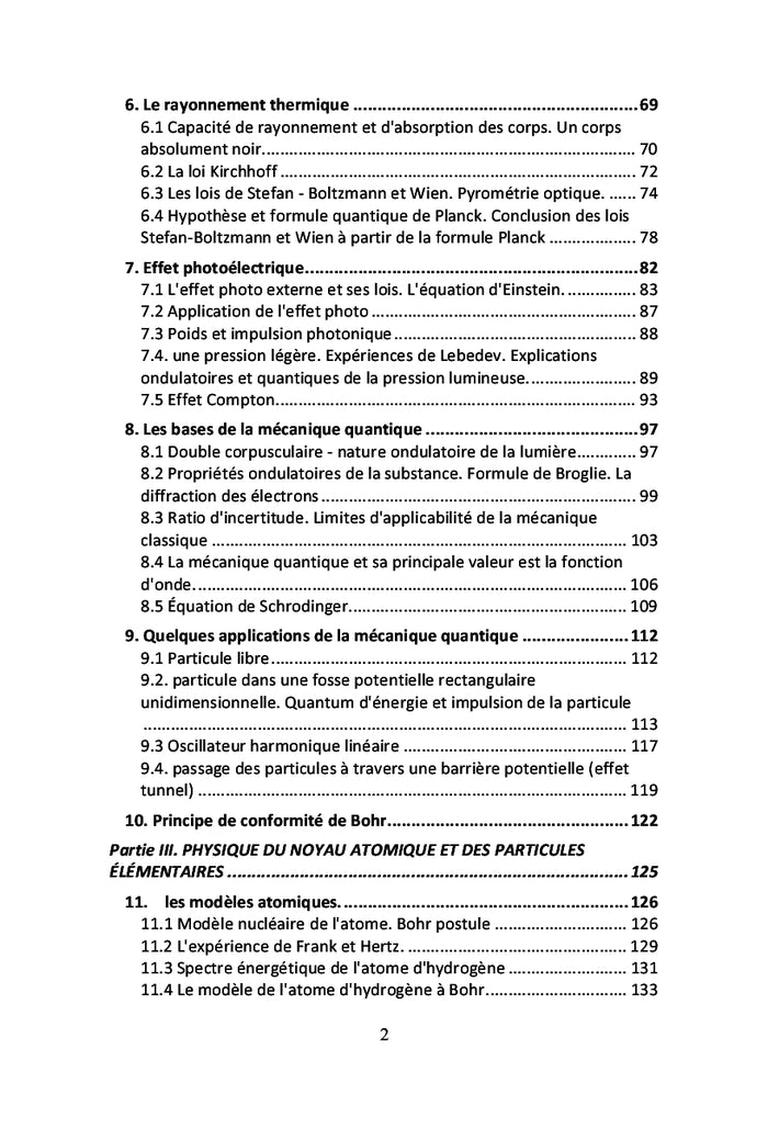 Cours de physique: optique, atome, noyau d'atome, parties élémentaires