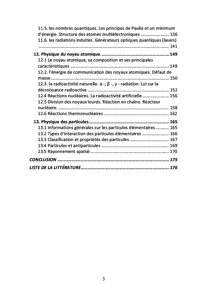 Cours de physique: optique, atome, noyau d'atome, parties élémentaires