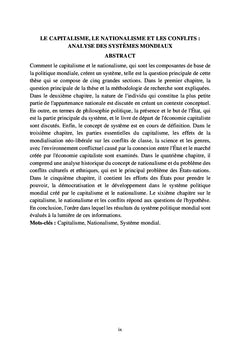 Capitalisme, nationalisme et conflit