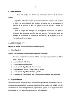 Dégradation des quelques ressources naturelles et le niveau de vie
