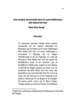 Une analyse structurelle dans le conte folklorique Min Maha Giri Nat