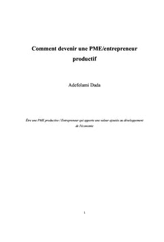 Comment devenir une PME/entrepreneur productif