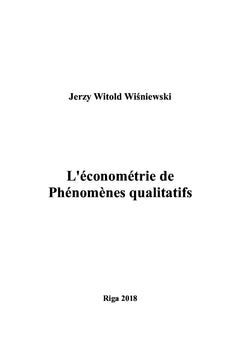 L'économétrie des phénomènes qualitatifs