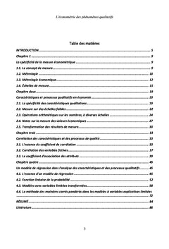L'économétrie des phénomènes qualitatifs