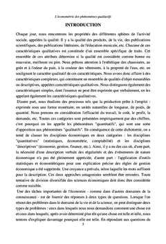 L'économétrie des phénomènes qualitatifs