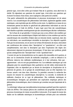 L'économétrie des phénomènes qualitatifs