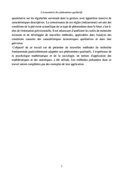 L'économétrie des phénomènes qualitatifs