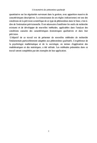 L'économétrie des phénomènes qualitatifs