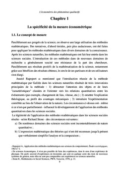 L'économétrie des phénomènes qualitatifs