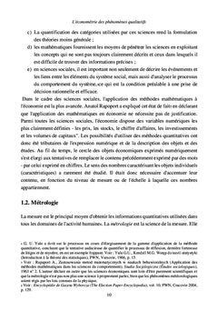 L'économétrie des phénomènes qualitatifs