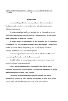 Perceptions des gestionnaires sur le leadership centré sur l'action